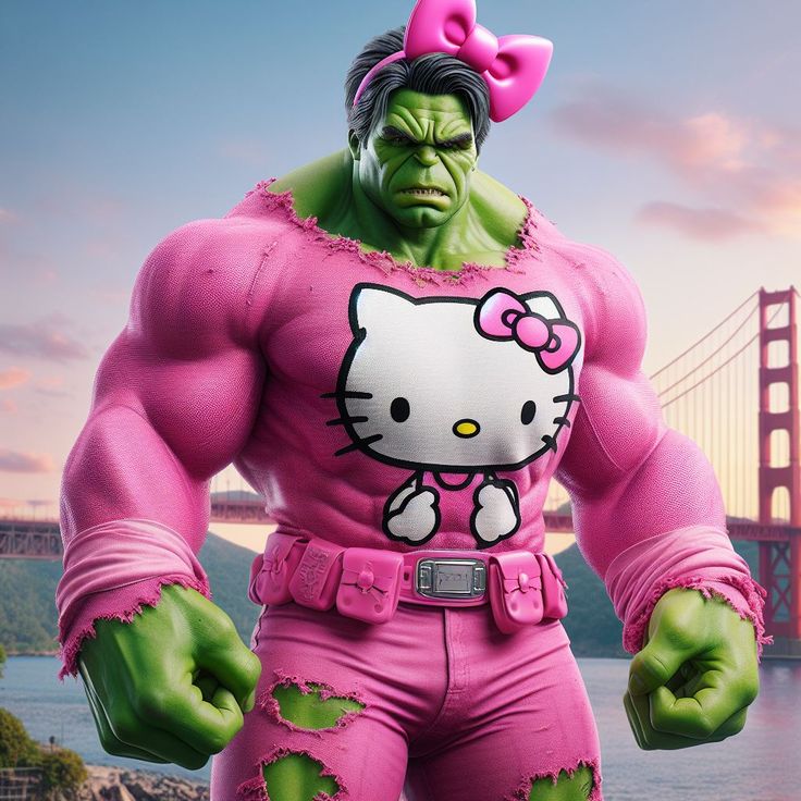 Hulk become Hello Kitty Lovers #marvel #mcu #superhero #dccomics #dcuniverse #shorts #short